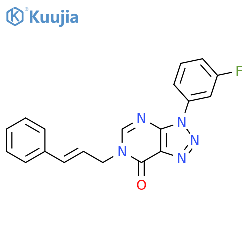 3-(3-fluorophenyl)-6-(2E)-3-phenylprop-2-en-1-yl-3H,6H,7H-1,2,3triazolo4,5-dpyrimidin-7-one structure
