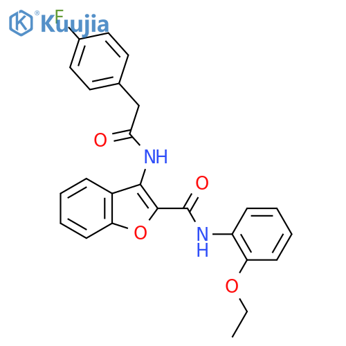 N-(2-ethoxyphenyl)-3-2-(4-fluorophenyl)acetamido-1-benzofuran-2-carboxamide structure