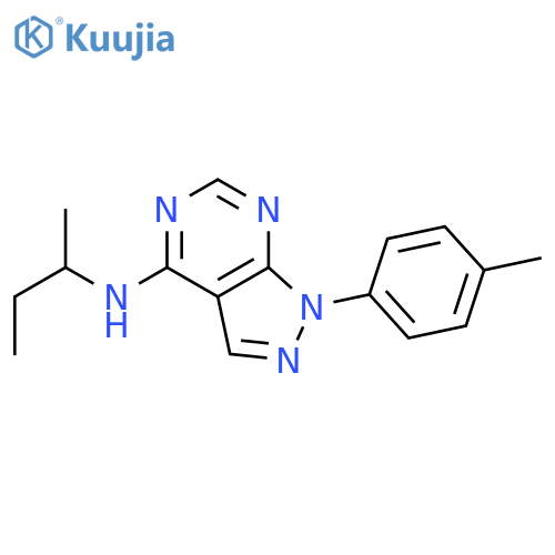 N-(butan-2-yl)-1-(4-methylphenyl)-1H-pyrazolo3,4-dpyrimidin-4-amine structure