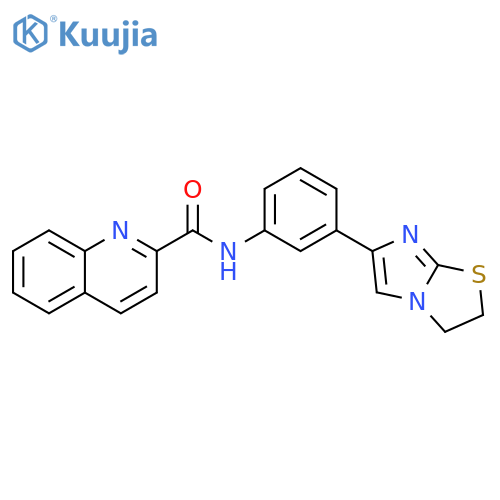 N-(3-{2H,3H-imidazo2,1-b1,3thiazol-6-yl}phenyl)quinoline-2-carboxamide structure