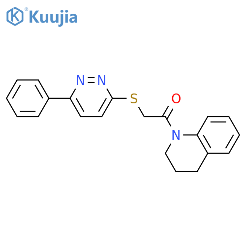 2-(6-phenylpyridazin-3-yl)sulfanyl-1-(1,2,3,4-tetrahydroquinolin-1-yl)ethan-1-one structure
