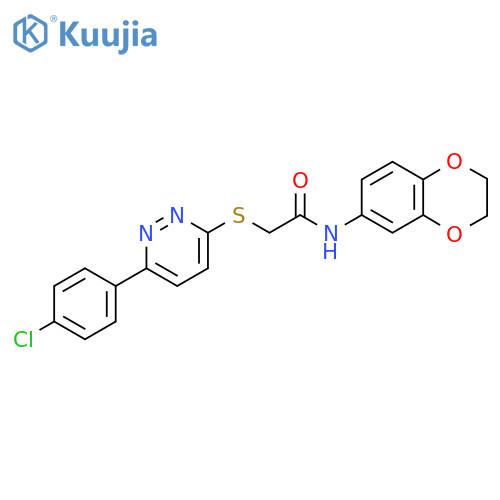 2-{6-(4-chlorophenyl)pyridazin-3-ylsulfanyl}-N-(2,3-dihydro-1,4-benzodioxin-6-yl)acetamide structure