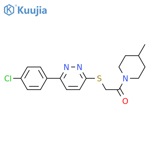 2-{6-(4-chlorophenyl)pyridazin-3-ylsulfanyl}-1-(4-methylpiperidin-1-yl)ethan-1-one structure
