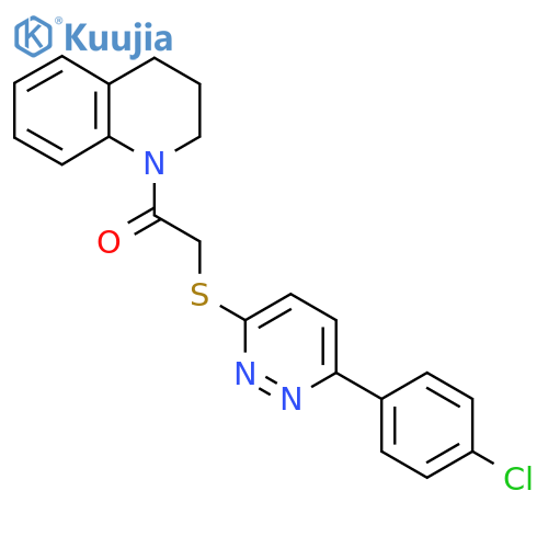 2-{6-(4-chlorophenyl)pyridazin-3-ylsulfanyl}-1-(1,2,3,4-tetrahydroquinolin-1-yl)ethan-1-one structure