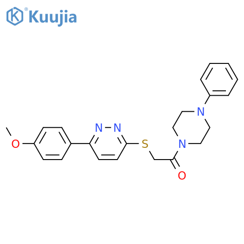 2-{6-(4-methoxyphenyl)pyridazin-3-ylsulfanyl}-1-(4-phenylpiperazin-1-yl)ethan-1-one structure