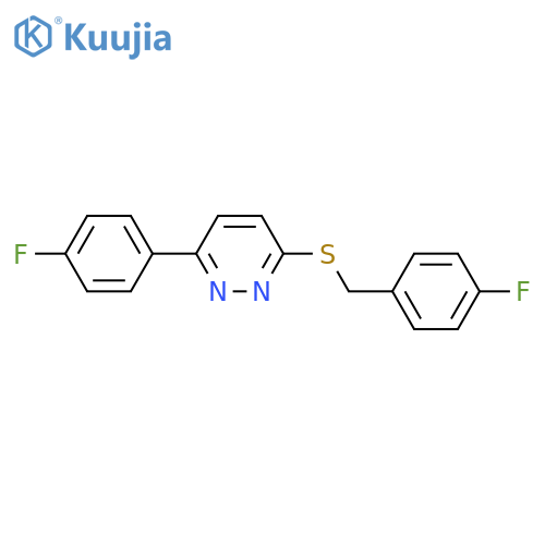 3-(4-fluorophenyl)-6-{(4-fluorophenyl)methylsulfanyl}pyridazine structure