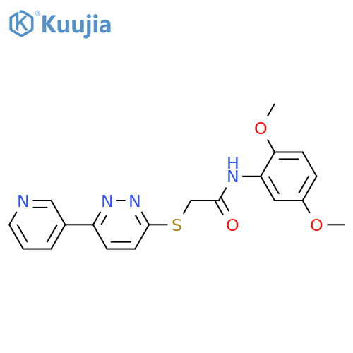 N-(2,5-dimethoxyphenyl)-2-{6-(pyridin-3-yl)pyridazin-3-ylsulfanyl}acetamide structure