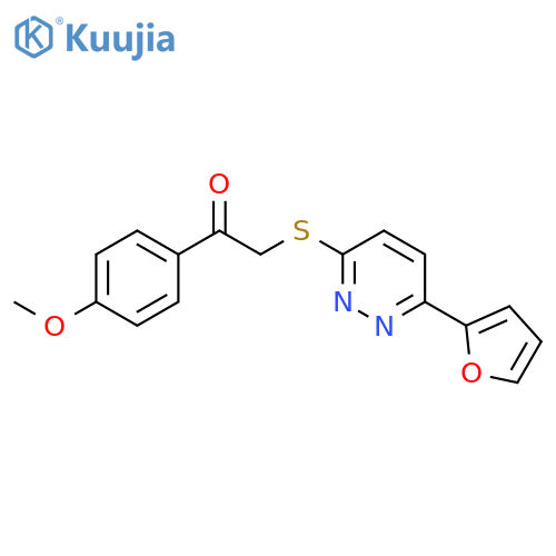 2-{6-(furan-2-yl)pyridazin-3-ylsulfanyl}-1-(4-methoxyphenyl)ethan-1-one structure