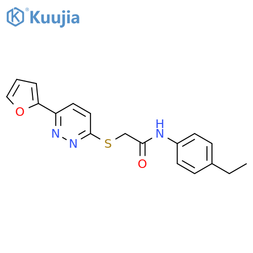 N-(4-ethylphenyl)-2-{6-(furan-2-yl)pyridazin-3-ylsulfanyl}acetamide structure