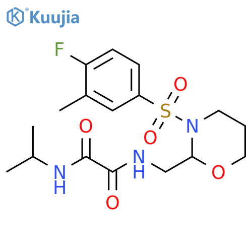 N'-{3-(4-fluoro-3-methylbenzenesulfonyl)-1,3-oxazinan-2-ylmethyl}-N-(propan-2-yl)ethanediamide structure