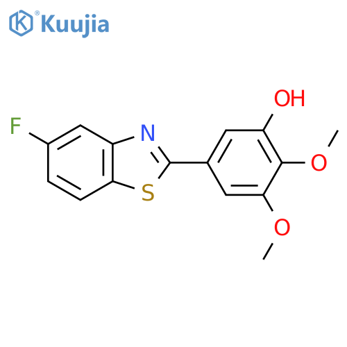 Phenol, 5-(5-fluoro-2-benzothiazolyl)-2,3-dimethoxy- structure