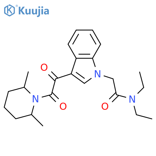 2-{3-2-(2,6-dimethylpiperidin-1-yl)-2-oxoacetyl-1H-indol-1-yl}-N,N-diethylacetamide structure