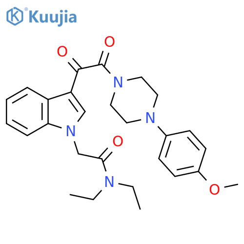 N,N-diethyl-2-(3-{2-4-(4-methoxyphenyl)piperazin-1-yl-2-oxoacetyl}-1H-indol-1-yl)acetamide structure