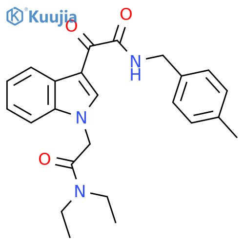 N,N-diethyl-2-3-({(4-methylphenyl)methylcarbamoyl}carbonyl)-1H-indol-1-ylacetamide structure