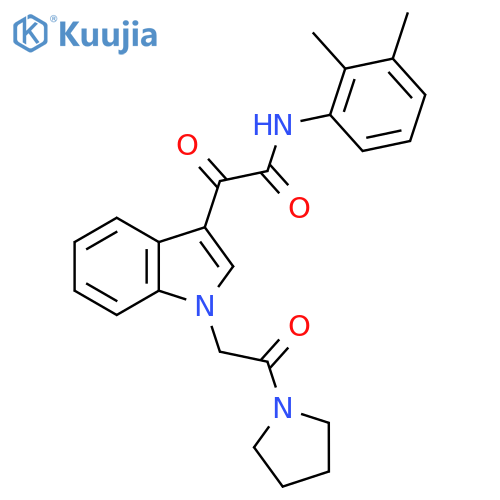 N-(2,3-dimethylphenyl)-2-oxo-2-{1-2-oxo-2-(pyrrolidin-1-yl)ethyl-1H-indol-3-yl}acetamide structure
