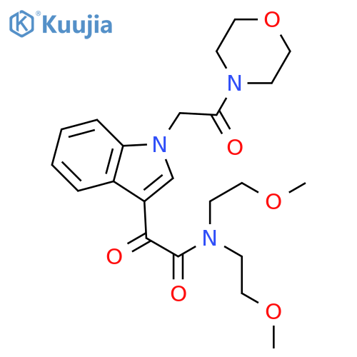 N,N-bis(2-methoxyethyl)-2-{1-2-(morpholin-4-yl)-2-oxoethyl-1H-indol-3-yl}-2-oxoacetamide structure