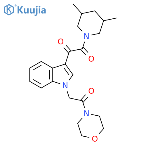 1-(3,5-dimethylpiperidin-1-yl)-2-{1-2-(morpholin-4-yl)-2-oxoethyl-1H-indol-3-yl}ethane-1,2-dione structure