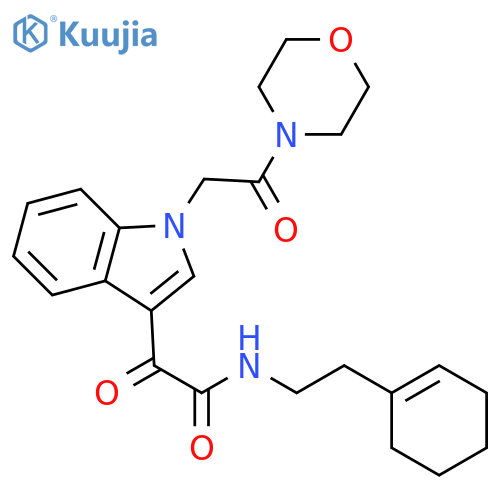 N-2-(cyclohex-1-en-1-yl)ethyl-2-{1-2-(morpholin-4-yl)-2-oxoethyl-1H-indol-3-yl}-2-oxoacetamide structure