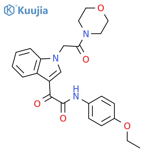 N-(4-ethoxyphenyl)-2-{1-2-(morpholin-4-yl)-2-oxoethyl-1H-indol-3-yl}-2-oxoacetamide structure