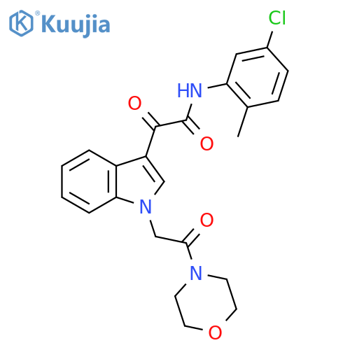 N-(5-chloro-2-methylphenyl)-2-{1-2-(morpholin-4-yl)-2-oxoethyl-1H-indol-3-yl}-2-oxoacetamide structure