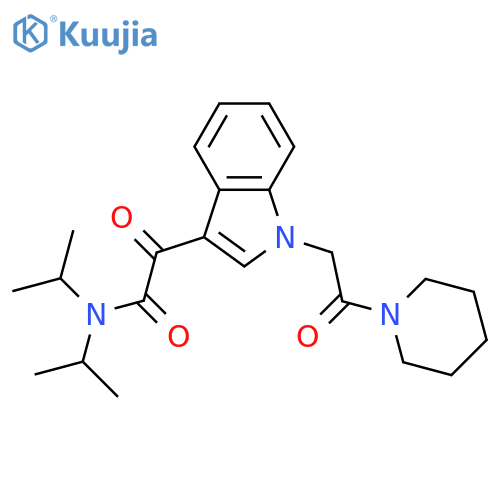 2-oxo-2-{1-2-oxo-2-(piperidin-1-yl)ethyl-1H-indol-3-yl}-N,N-bis(propan-2-yl)acetamide structure