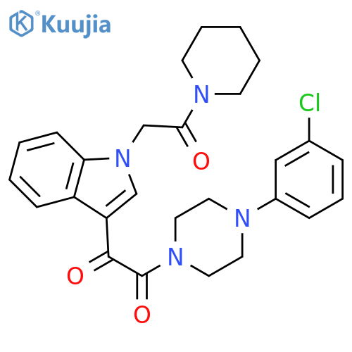 1-4-(3-chlorophenyl)piperazin-1-yl-2-{1-2-oxo-2-(piperidin-1-yl)ethyl-1H-indol-3-yl}ethane-1,2-dione structure