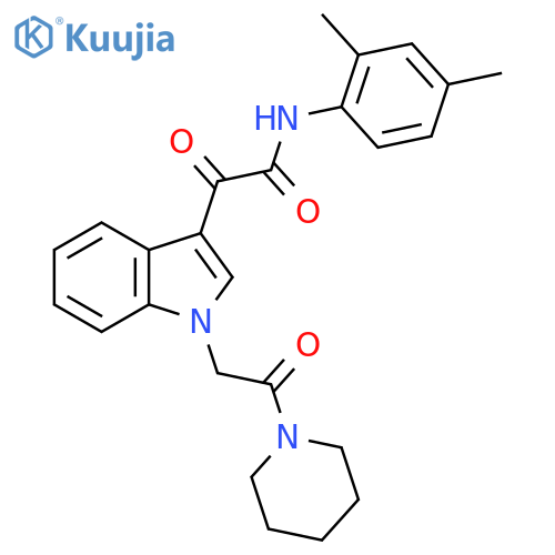 N-(2,4-dimethylphenyl)-2-oxo-2-{1-2-oxo-2-(piperidin-1-yl)ethyl-1H-indol-3-yl}acetamide structure