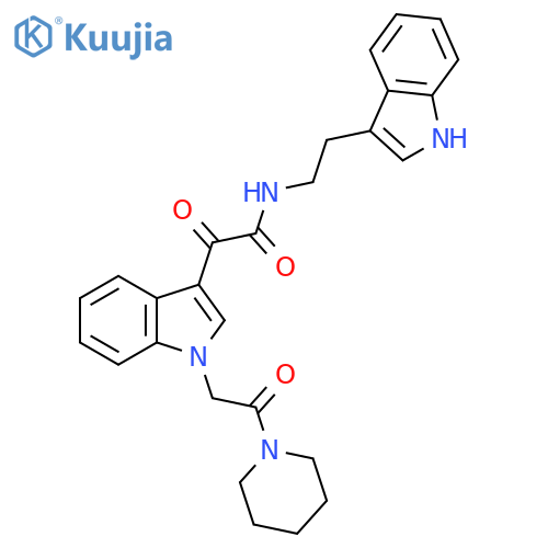 N-2-(1H-indol-3-yl)ethyl-2-oxo-2-{1-2-oxo-2-(piperidin-1-yl)ethyl-1H-indol-3-yl}acetamide structure