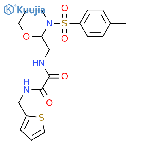 N'-{3-(4-methylbenzenesulfonyl)-1,3-oxazinan-2-ylmethyl}-N-(thiophen-2-yl)methylethanediamide structure