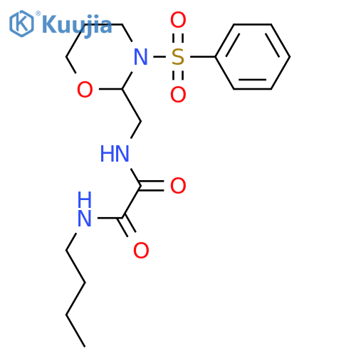 N'-{3-(benzenesulfonyl)-1,3-oxazinan-2-ylmethyl}-N-butylethanediamide structure