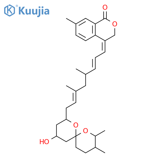 3,4-Dihydro-4-[(1E,2E,4R,6E)-8-[(2R,4S,6R,8R,9S)-4-hydroxy-8,9-dimethyl-1,7-dioxaspiro[5.5]undec-2-yl]-4,6-dimethyl-2,6-octadienylidene]-7-methyl-1H-2-benzopyran-1-one structure