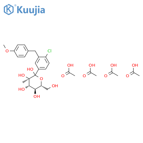 D-GLUCOPYRANOSIDE, METHYL1-C-[4-CHLORO-3-[(4-METHOXYPHENYL)METHYL]PHENYL]-, TETRAACETATE structure