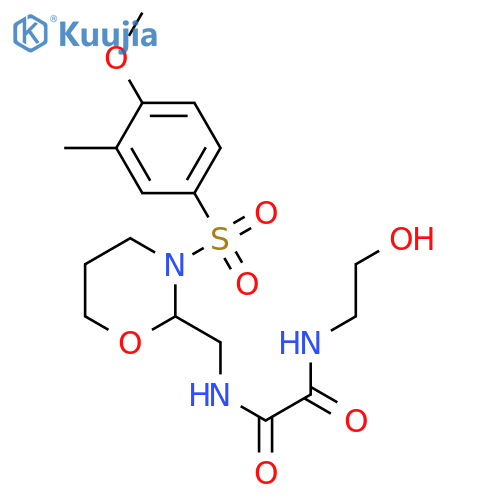 N-(2-hydroxyethyl)-N'-{3-(4-methoxy-3-methylbenzenesulfonyl)-1,3-oxazinan-2-ylmethyl}ethanediamide structure