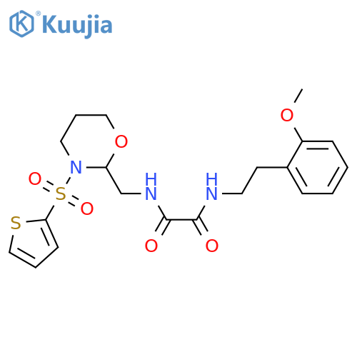 N'-2-(2-methoxyphenyl)ethyl-N-{3-(thiophene-2-sulfonyl)-1,3-oxazinan-2-ylmethyl}ethanediamide structure