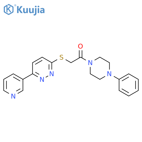 1-(4-phenylpiperazin-1-yl)-2-{6-(pyridin-3-yl)pyridazin-3-ylsulfanyl}ethan-1-one structure