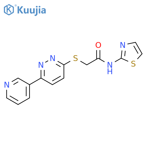 2-{6-(pyridin-3-yl)pyridazin-3-ylsulfanyl}-N-(1,3-thiazol-2-yl)acetamide structure