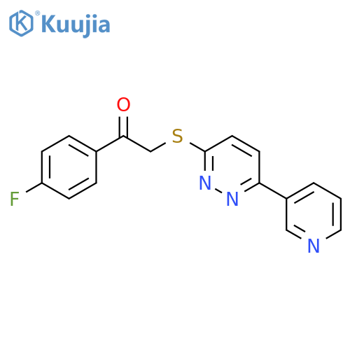 1-(4-fluorophenyl)-2-{6-(pyridin-3-yl)pyridazin-3-ylsulfanyl}ethan-1-one structure