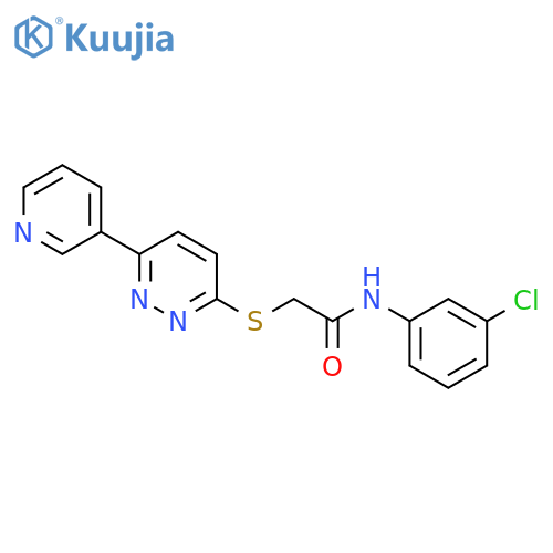 N-(3-chlorophenyl)-2-{6-(pyridin-3-yl)pyridazin-3-ylsulfanyl}acetamide structure