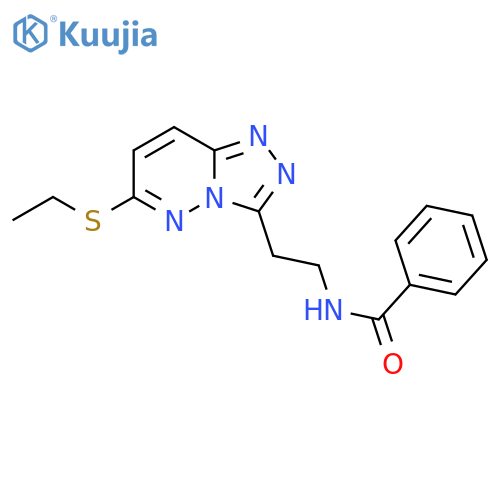 N-{2-6-(ethylsulfanyl)-1,2,4triazolo4,3-bpyridazin-3-ylethyl}benzamide structure