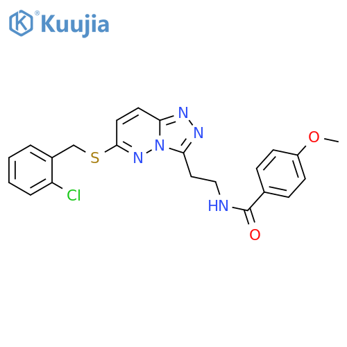 N-2-(6-{(2-chlorophenyl)methylsulfanyl}-1,2,4triazolo4,3-bpyridazin-3-yl)ethyl-4-methoxybenzamide structure