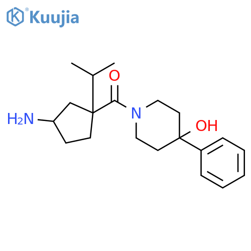 4-Piperidinol,1-[[(1S,3R)-3-amino-1-(1-methylethyl)cyclopentyl]carbonyl]-4-phenyl- structure