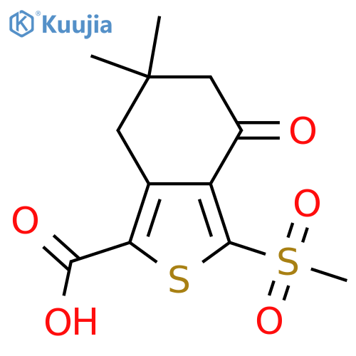 6,6-Dimethyl-3-(methylsulfonyl)-4-oxo-4,5,6,7-tetrahydrobenzo[c]thiophene-1-carboxylic acid structure