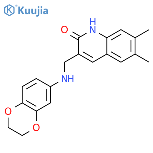 2(1H)-Quinolinone,3-[[(2,3-dihydro-1,4-benzodioxin-6-yl)amino]methyl]-6,7-dimethyl- structure