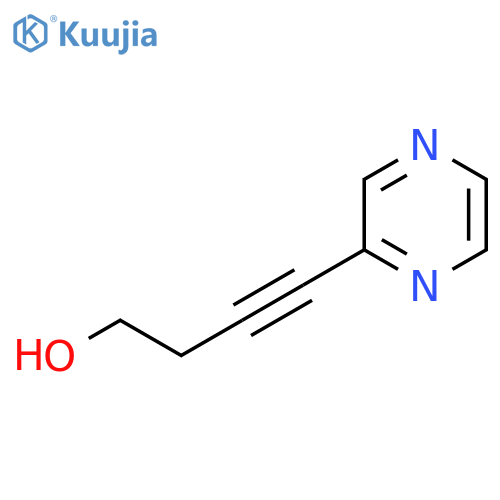 4-(pyrazin-2-yl)but-3-yn-1-ol structure