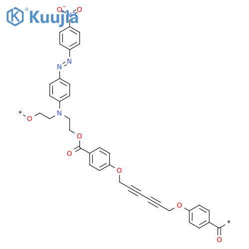 POLY[OXY-1,2-ETHANEDIYL[[4-[(4-NITROPHENYL)AZO]PHENYL]IMINO]-1,2-ETHANEDIYLOXYCARBONYL-1,4-PHENYLENEOXY-2,4-HEXADIYNE-1,6-DIYLOXY-1,4-PHENYLENECARBONYL] structure