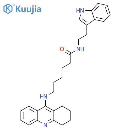 Hexanamide,N-[2-(1H-indol-3-yl)ethyl]-6-[(1,2,3,4-tetrahydro-9-acridinyl)amino]- structure