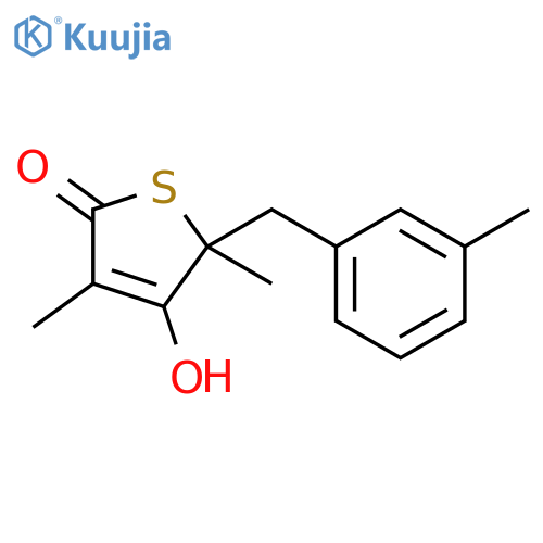 2(5H)-Thiophenone, 4-hydroxy-3,5-dimethyl-5-[(3-methylphenyl)methyl]- structure