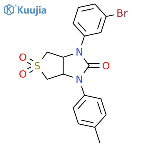 1-(3-bromophenyl)-3-(4-methylphenyl)-hexahydro-1H-5lambda6-thieno3,4-dimidazole-2,5,5-trione structure