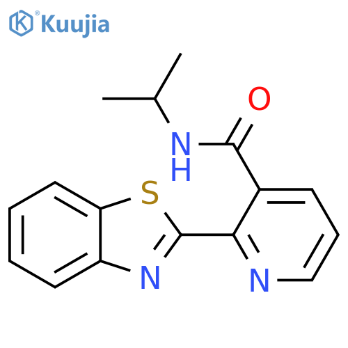 2-(1,3-benzothiazol-2-yl)-N-(propan-2-yl)pyridine-3-carboxamide structure