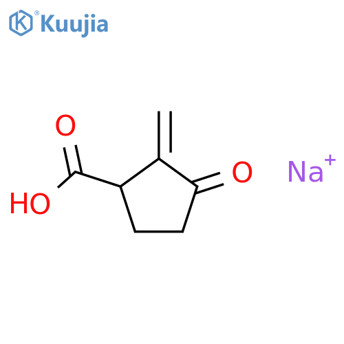 Cyclopentanecarboxylicacid, 2-methylene-3-oxo-, sodium salt (1:1) structure